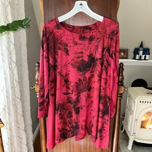 Floral Red Women's Blouse